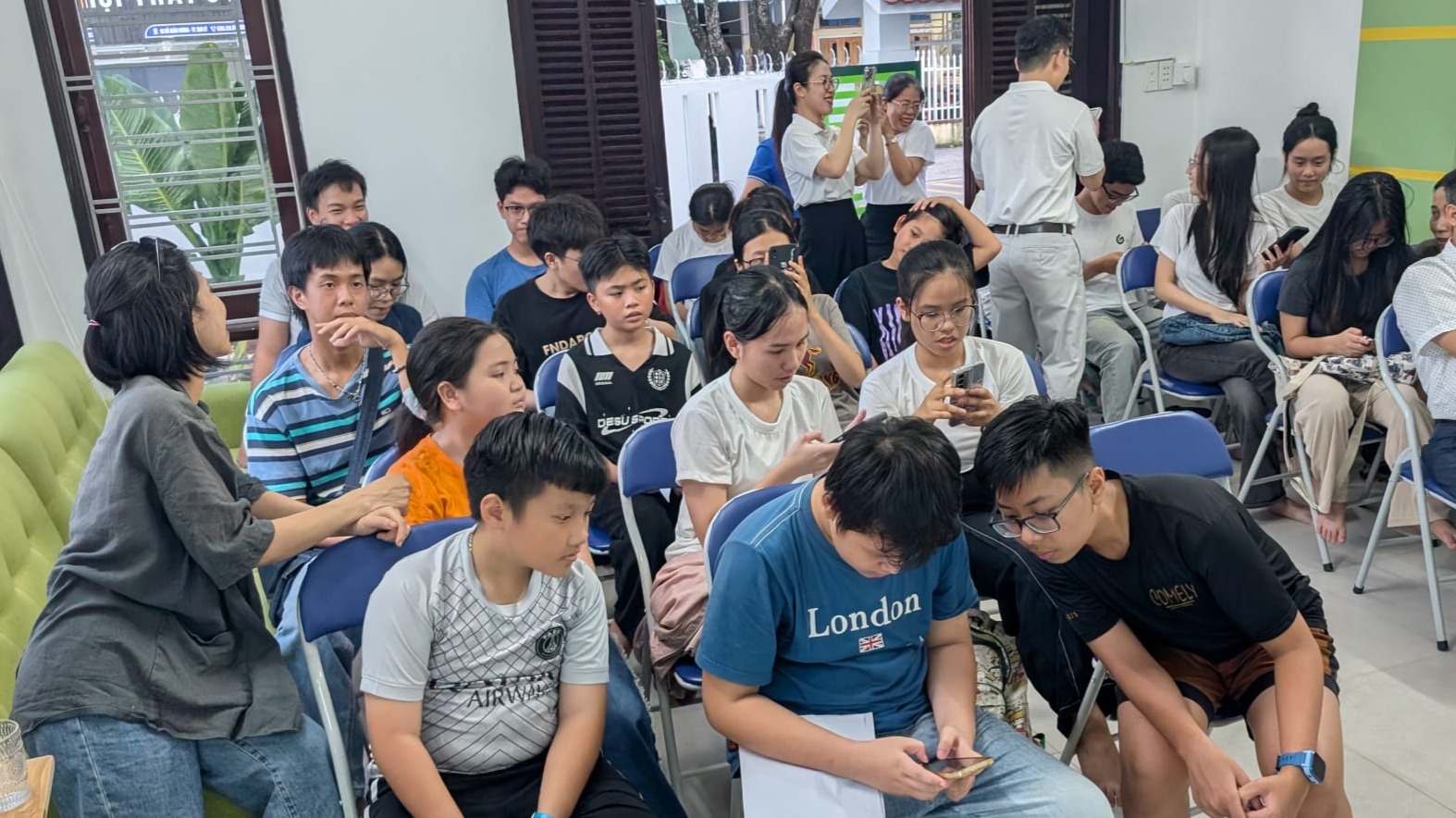 Display screen showing event material